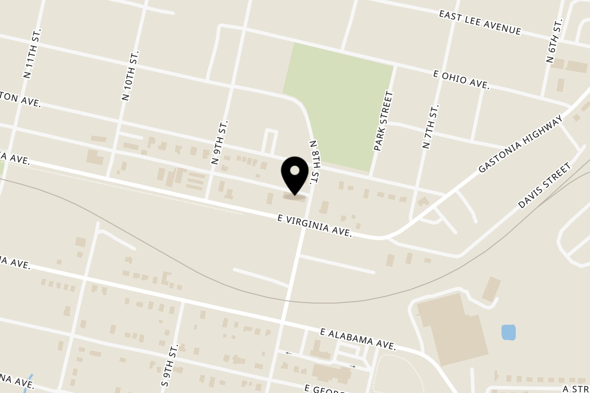 Map showing the location of Grandma Hoyt's Country Buffet & Catering on 421 E Virginia Ave in Bessemer City